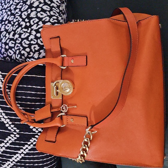 MICHAEL Michael Kors Handbags - Michael Kors Hamilton Orange Leather Bag